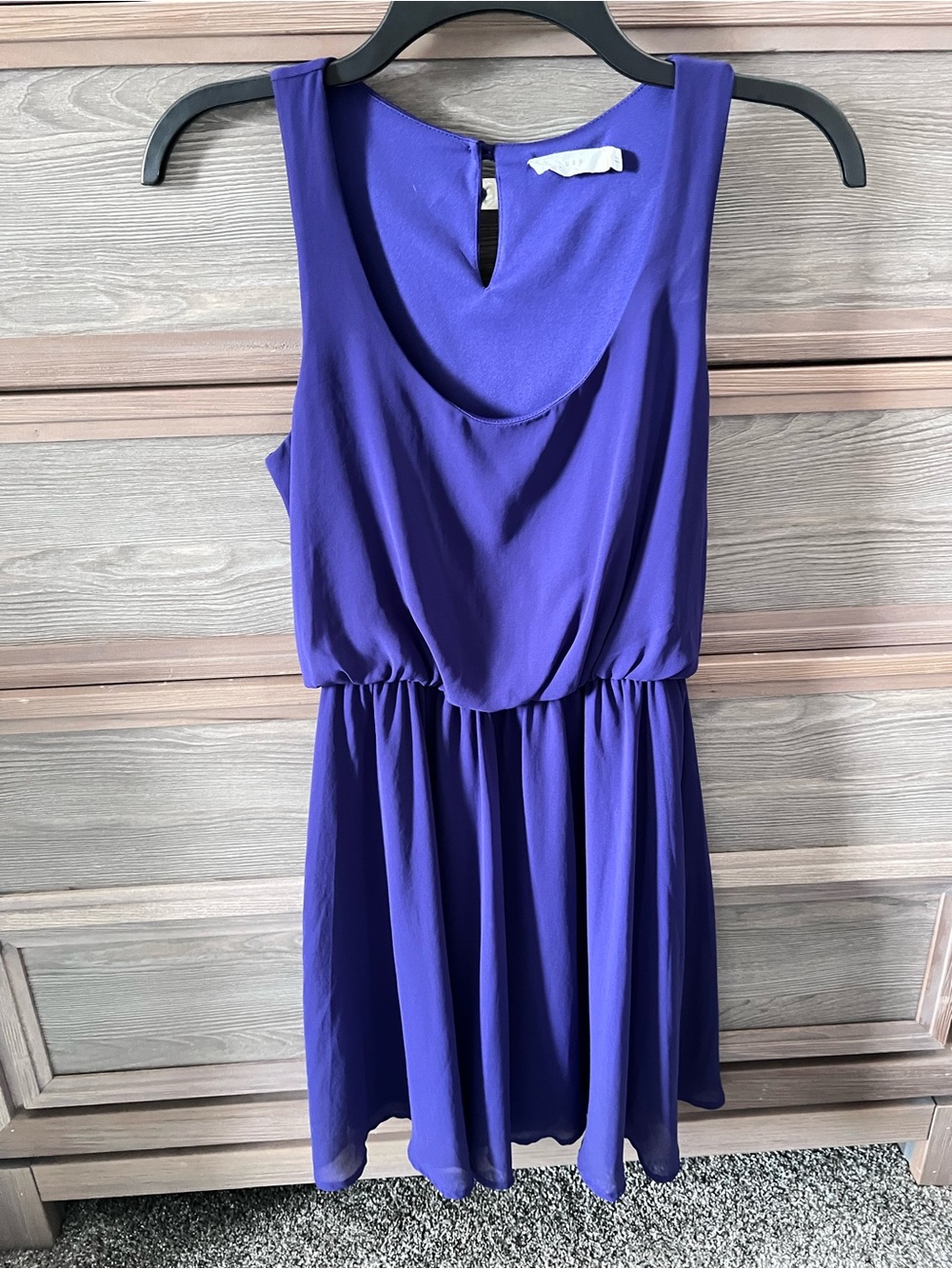 Lush Royal Purple Sleeveless Scoop Neck Mini Dress
